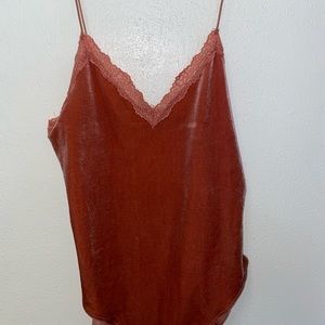 FOREVER21 | Strappy Velvet Bodysuit | Size L